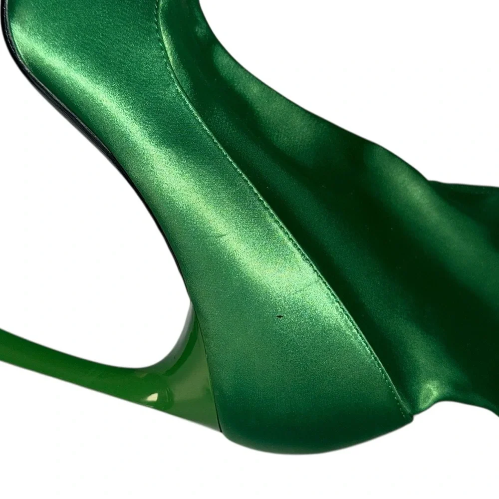 ZARA woman's satin effect ankle boots green 38 Euro/7.5 to 8 US
